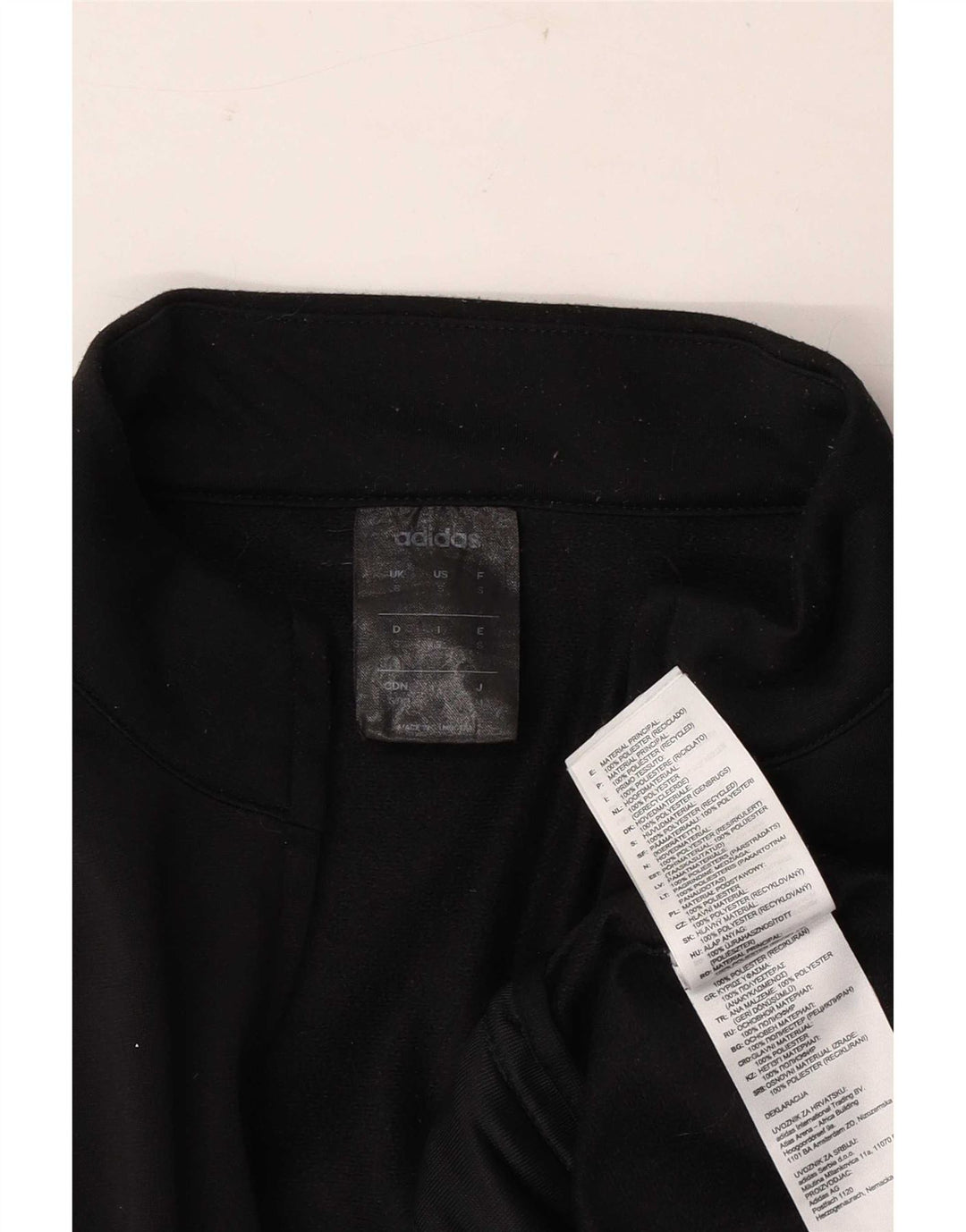 Adidas Mens Tracksuit Top Jacket Small Black Polyester