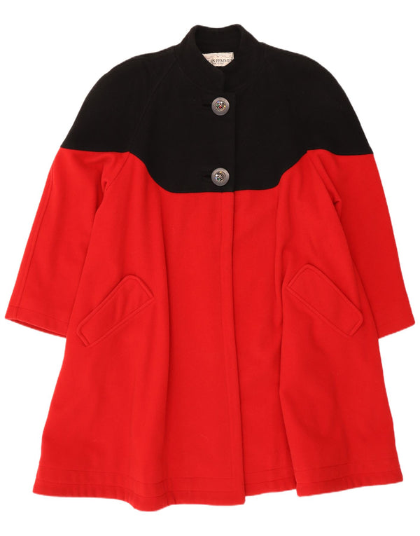 W Les Femmes Womens Oversized Princess Coat UK 10 Small Red Colourblock
