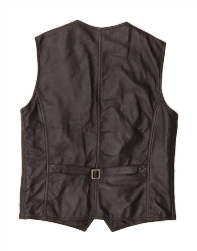 LLD Mens Leather Waistcoat Medium Black Leather Vintage LLD and Second-Hand LLD from Messina Hembry 