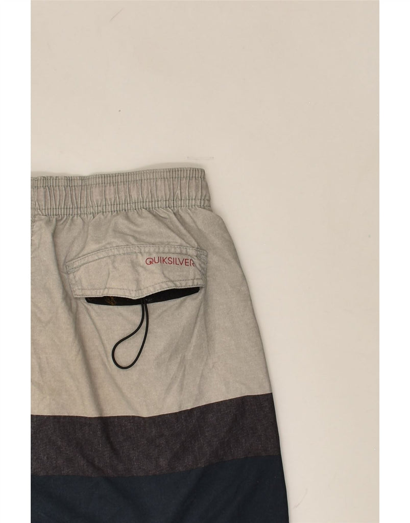 QUIKSILVER Mens Sport Shorts Large Grey Colourblock Polyester | Vintage Quiksilver | Thrift | Second-Hand Quiksilver | Used Clothing | Messina Hembry 