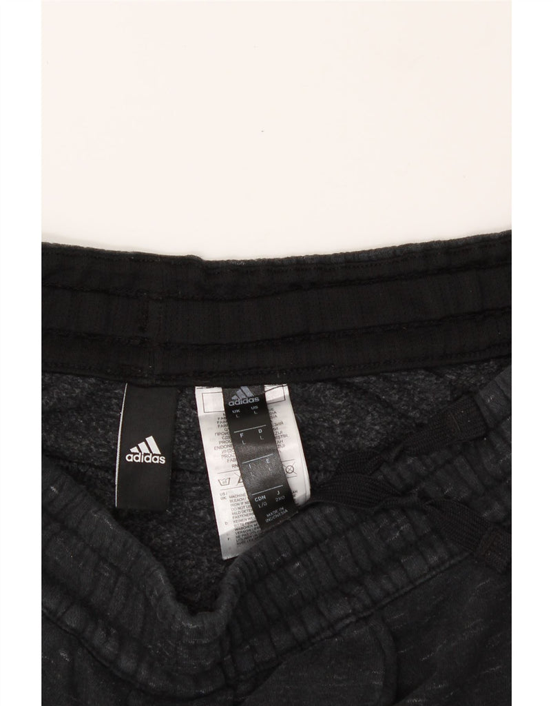 ADIDAS Mens Tracksuit Trousers Large  Black Flecked Cotton Vintage Adidas and Second-Hand Adidas from Messina Hembry 
