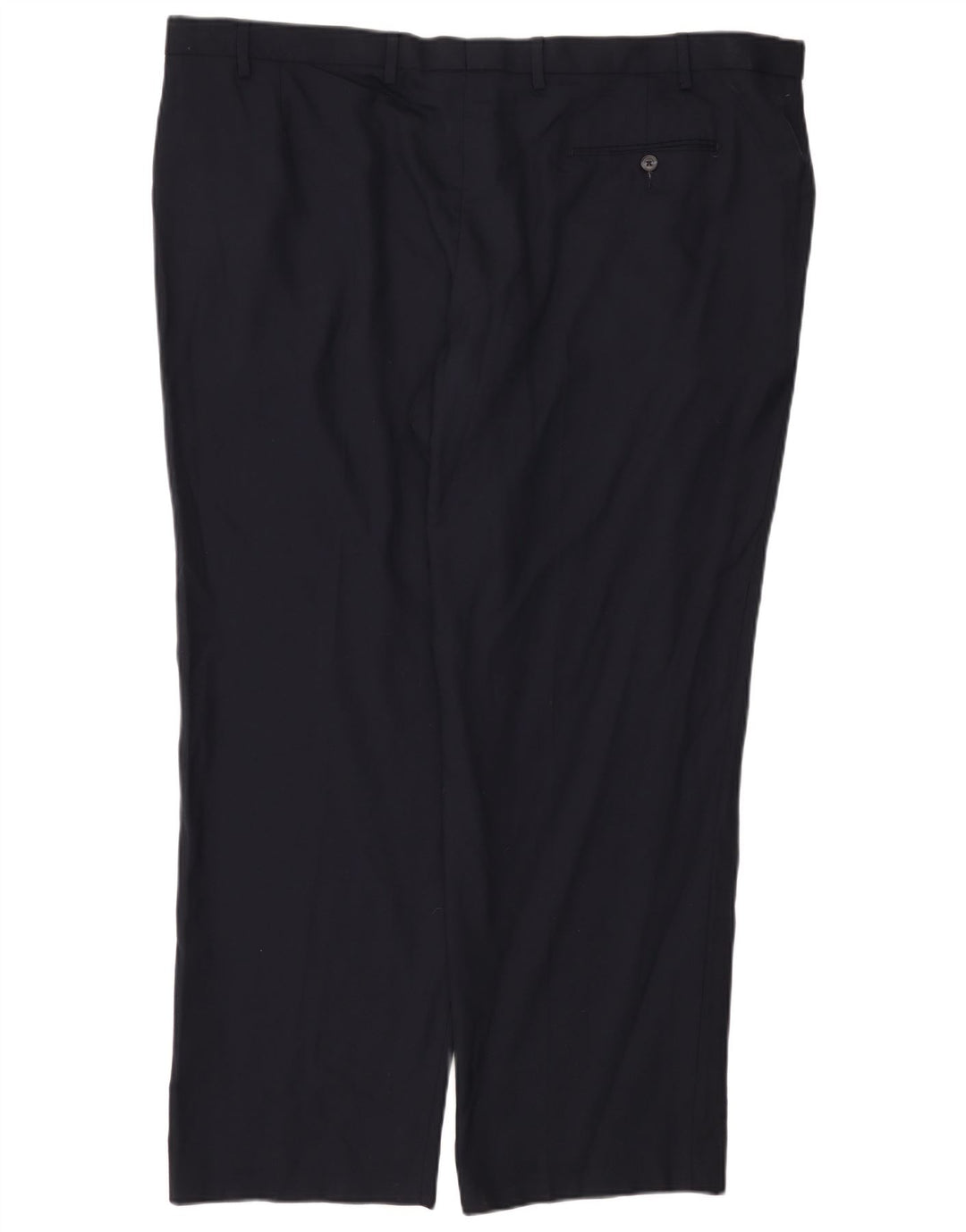 Marks & Spencer Mens Regular Fit Suit Trousers W46 L31 Navy Blue Polyester