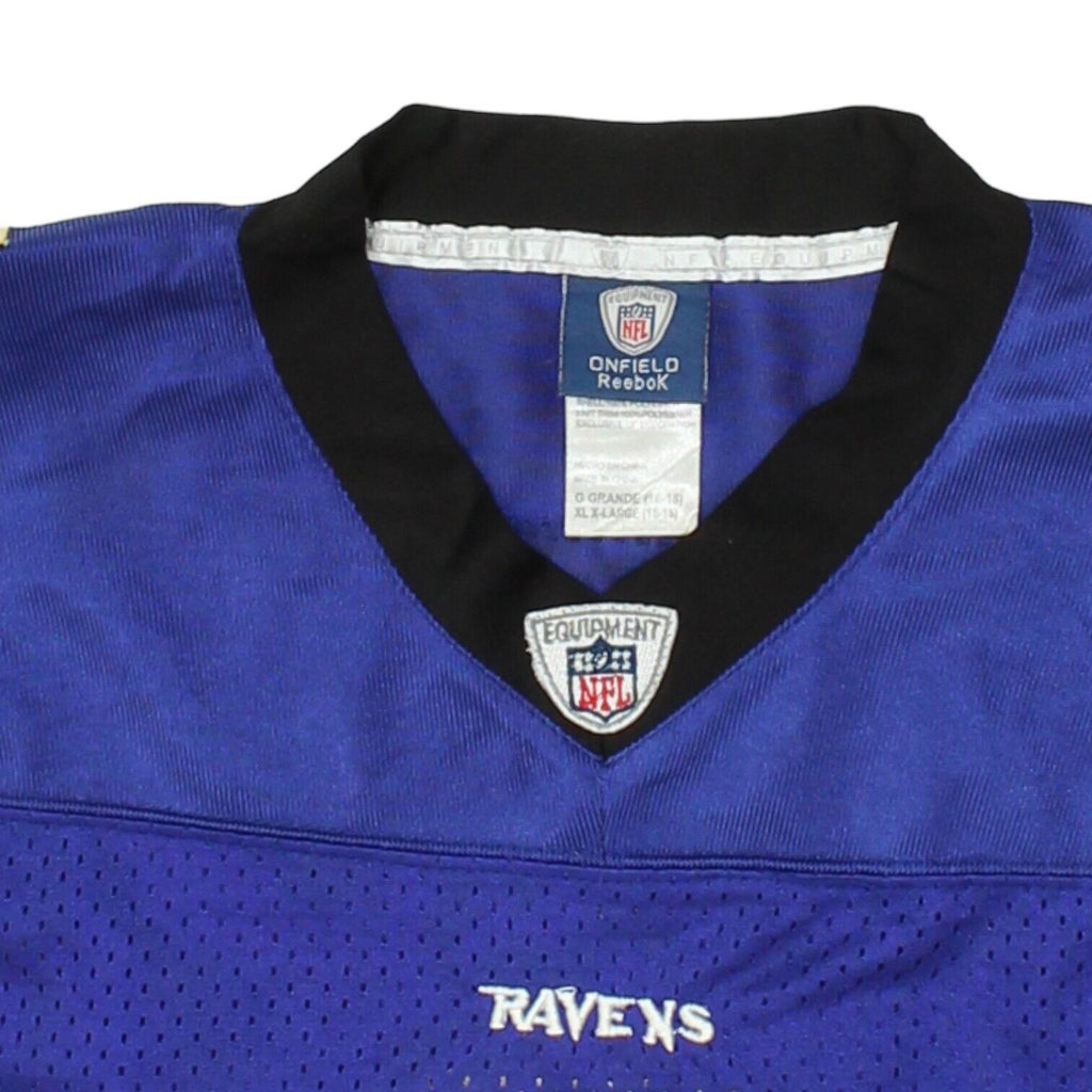 Baltimore Ravens Joe Flacco Reebok Boys Blue Jersey | Vintage NFL Kids Sports | Vintage Messina Hembry | Thrift | Second-Hand Messina Hembry | Used Clothing | Messina Hembry 