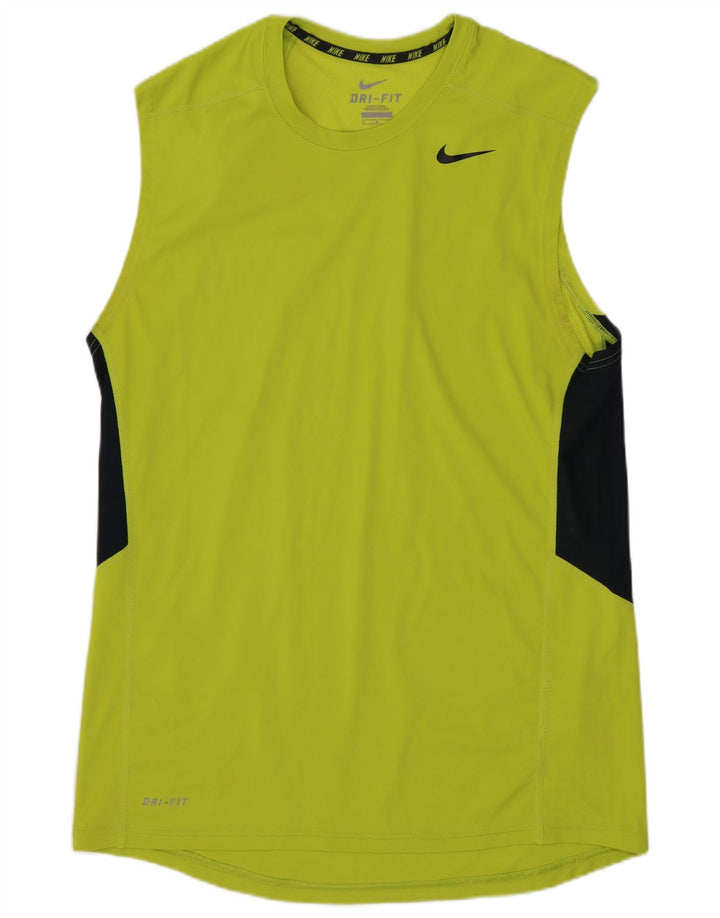 Nike Mens Dri Fit Vest Top Medium Green Colourblock