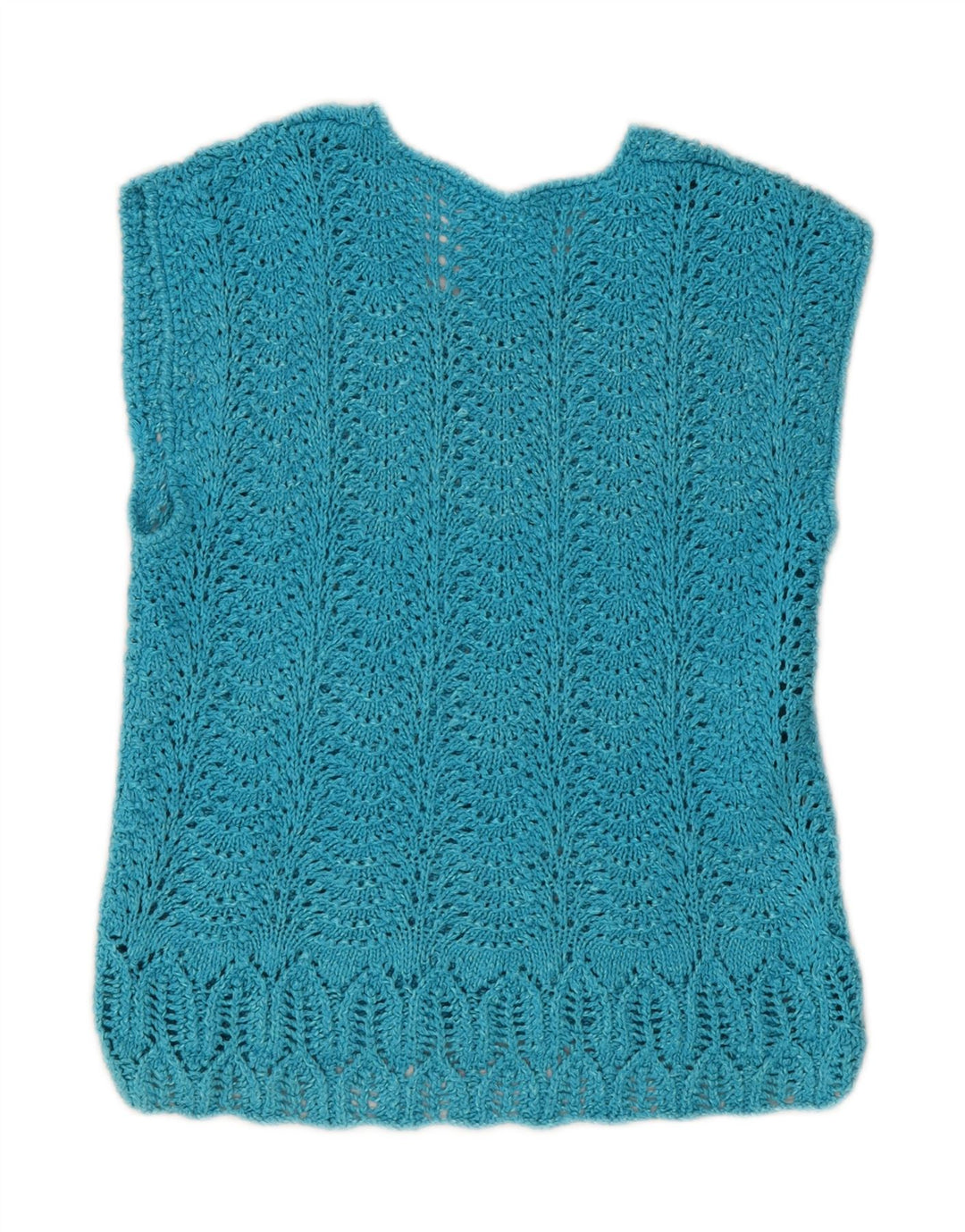 VINTAGE Womens Crochet Vest Tank Top UK 12 Medium Blue Vintage Vintage and Second-Hand Vintage from Messina Hembry 