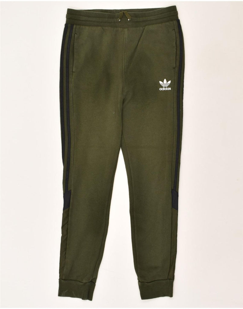 ADIDAS Girls Tracksuit Trousers Joggers 13-14 Years Khaki Cotton | Vintage Adidas | Thrift | Second-Hand Adidas | Used Clothing | Messina Hembry 