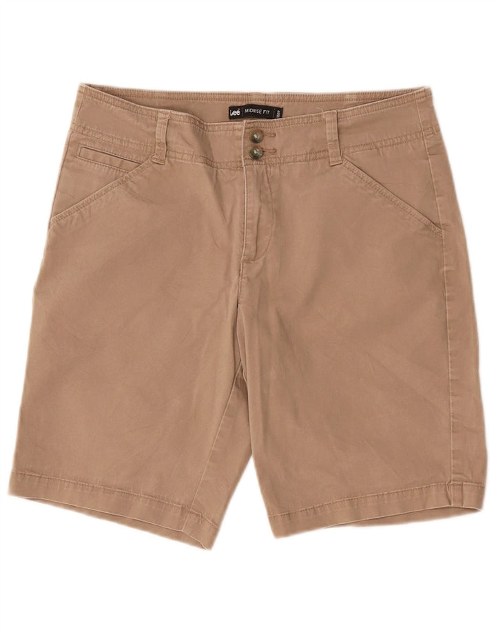 LEE Womens Mid Rise Casual Shorts US 6 Medium W32 Beige Cotton