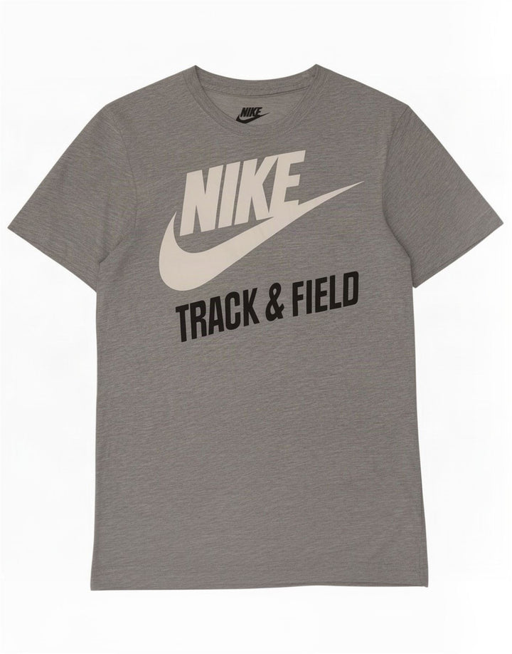 Nike Mens Slim Fit Graphic T-Shirt Top Medium Grey Flecked Polyester