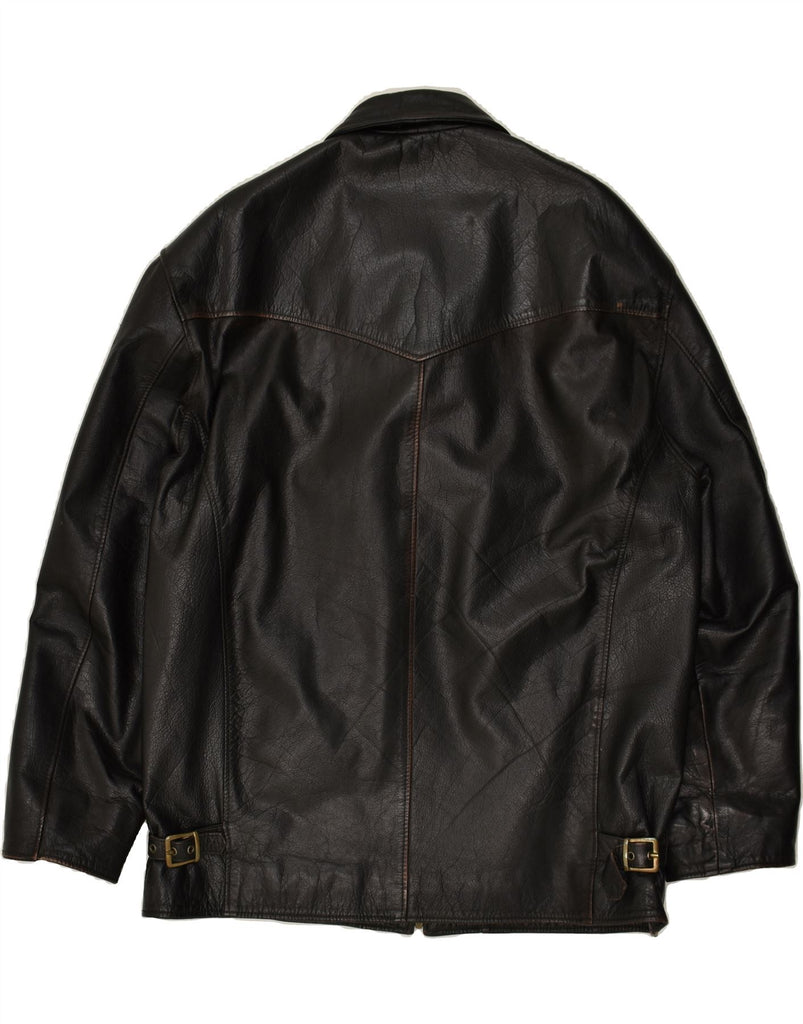 VINTAGE Mens Leather Jacket UK 42 XL Black Leather | Vintage Vintage | Thrift | Second-Hand Vintage | Used Clothing | Messina Hembry 