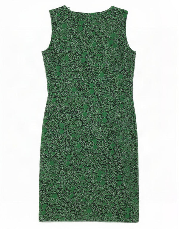 Esprit Womens Abstract Pattern Sleeveless Sheath Dress UK 10 Small Green