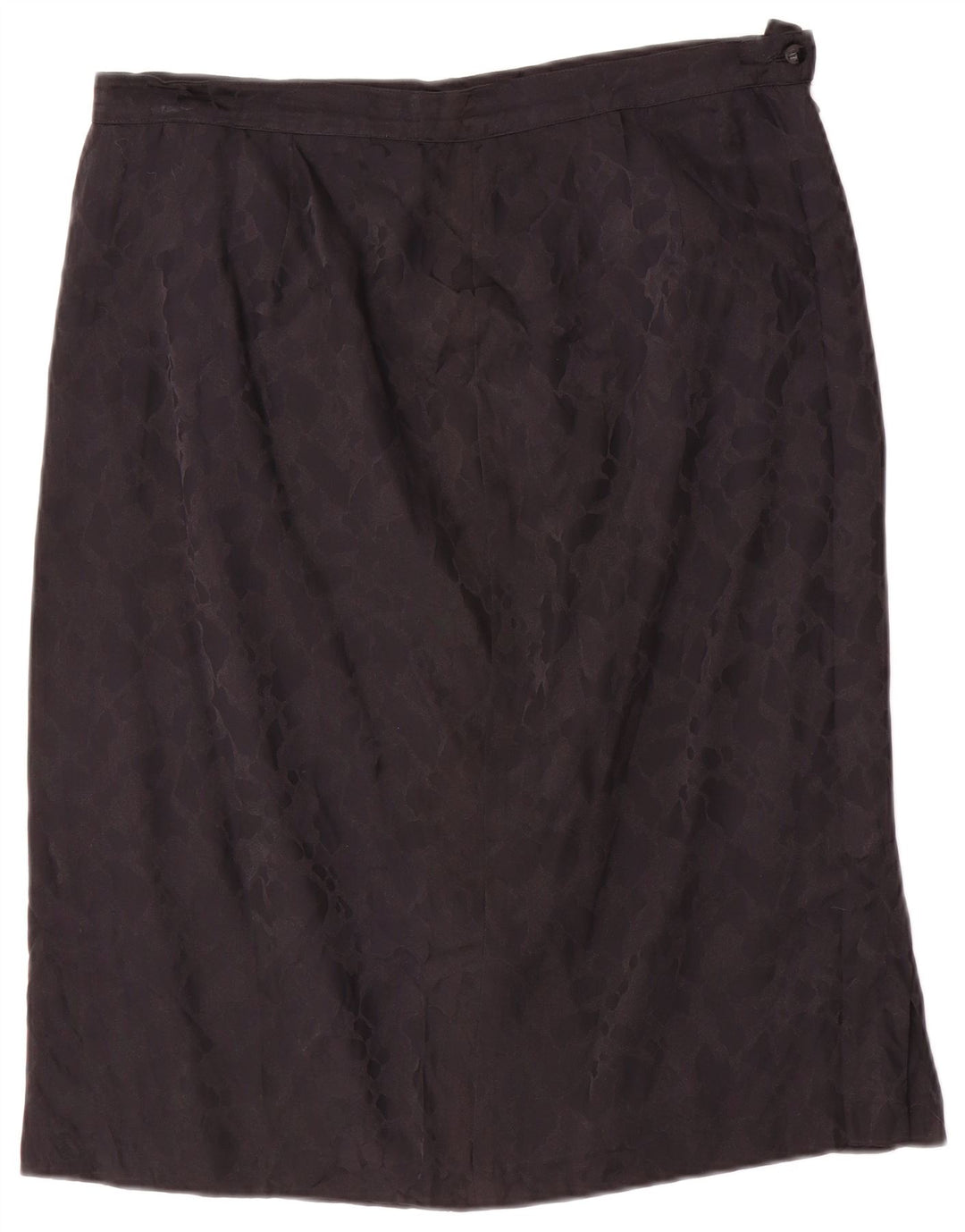 Vintage Womens Straight Skirt IT 46 Large W34 Black Silk