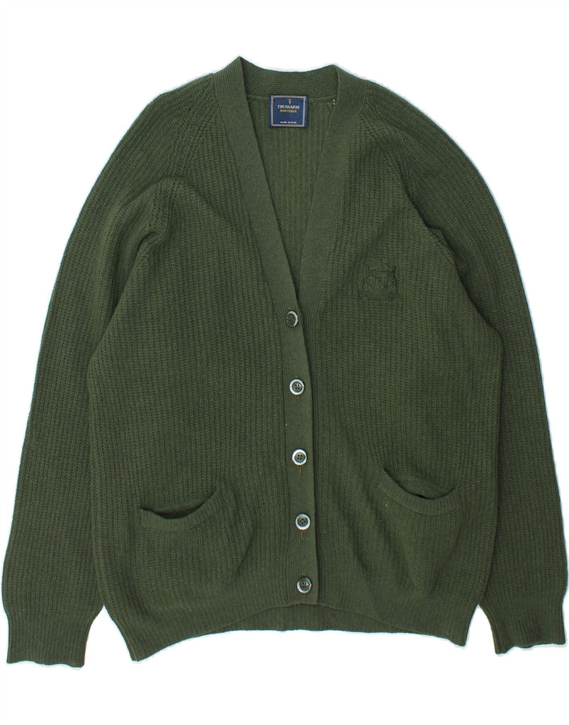 TRUSSARDI Womens Oversized Cardigan Sweater UK 18 XL Green Wool Vintage Trussardi and Second-Hand Trussardi from Messina Hembry 