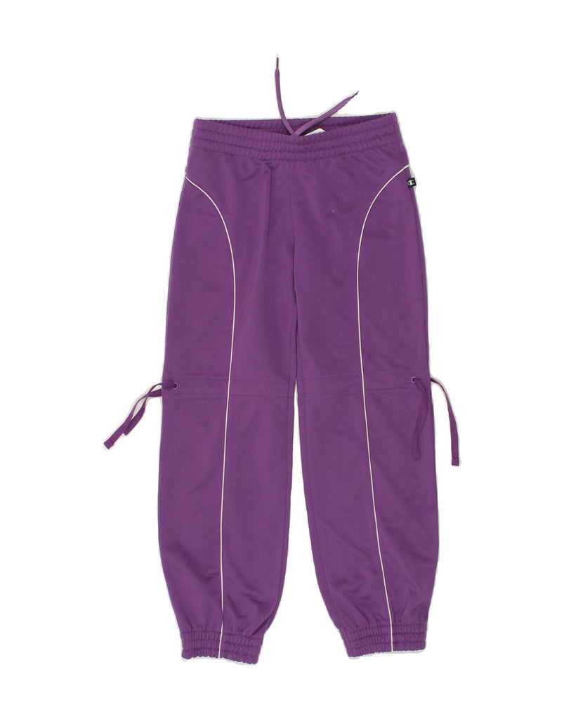 CHAMPION Girls Tracksuit Trousers Joggers 7-8 Years Small Purple Polyester | Vintage Champion | Thrift | Second-Hand Champion | Used Clothing | Messina Hembry 