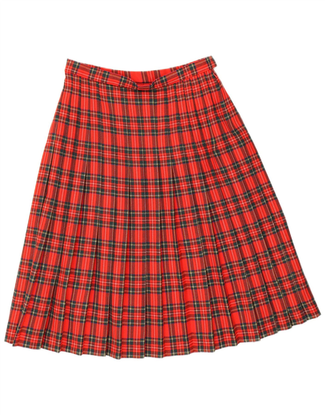 Vintage Womens Pleated Skirt W28 Medium  Red Check