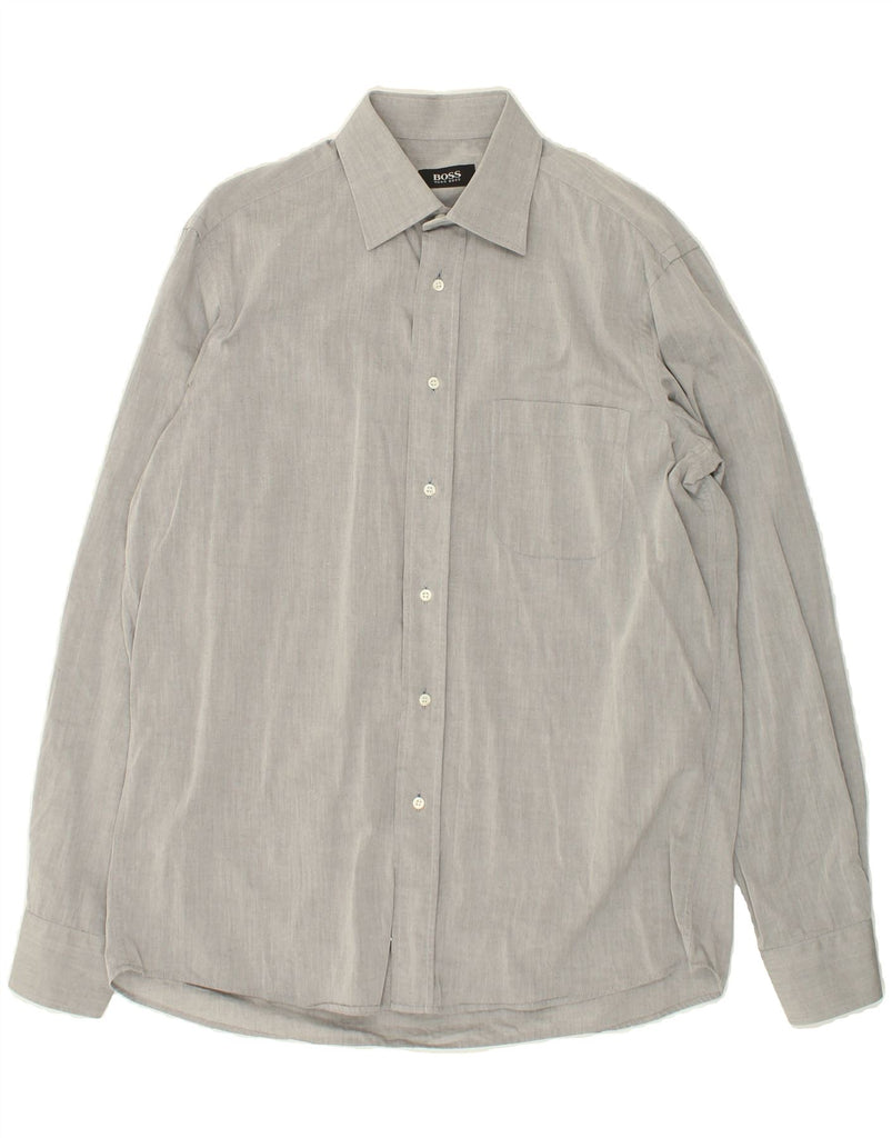 HUGO BOSS Mens Shirt Size 15 1/2 39 Medium Grey Cotton Vintage Hugo Boss and Second-Hand Hugo Boss from Messina Hembry 