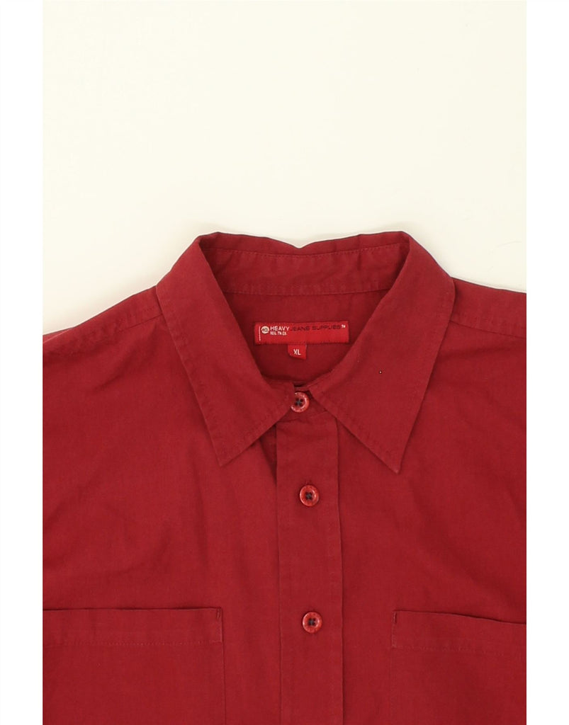 VINTAGE Mens Shirt XL Red Cotton Vintage Vintage and Second-Hand Vintage from Messina Hembry 