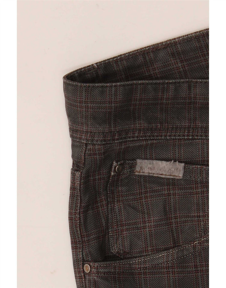 Trussardi Mens Straight Casual Trousers W36 L32 Grey Check