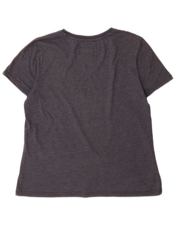 Superdry Womens Graphic T-Shirt Top UK 12 Medium Grey