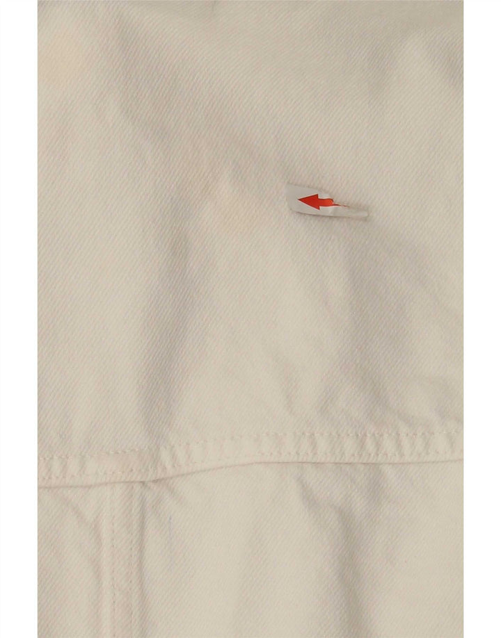 Zara Womens Oversized Denim Jacket UK 10 Small White Cotton