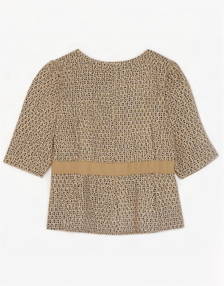 Armani Collezioni Womens Short Sleeve Blazer Jacket IT 42 Medium Beige