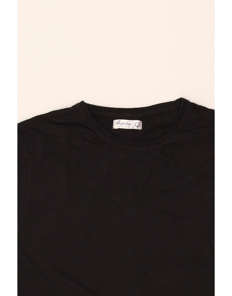 AUSTRALIAN L'ALPINA Womens T-Shirt Top UK 14 Large Black Cotton Vintage AUSTRALIAN L'ALPINA and Second-Hand AUSTRALIAN L'ALPINA from Messina Hembry 