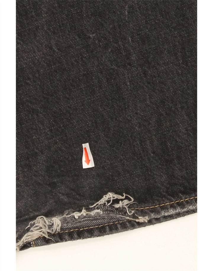 HUGO BOSS Mens Bootcut Jeans W34 L32 Black Cotton
