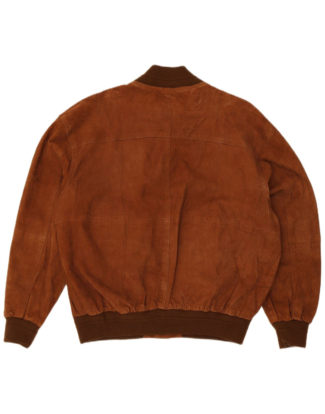 Vintage Mens Suede Bomber Jacket IT 52 XL Brown Leather