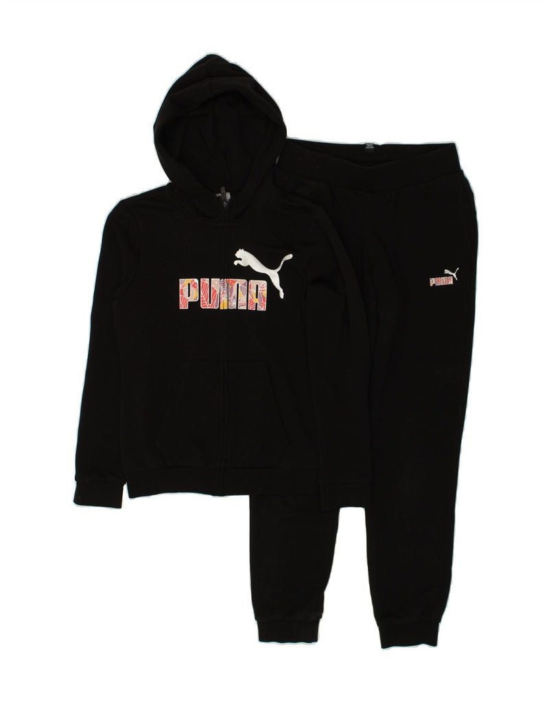 PUMA Girls Graphic Full Tracksuit 11-12 Years Black Cotton | Vintage Puma | Thrift | Second-Hand Puma | Used Clothing | Messina Hembry 