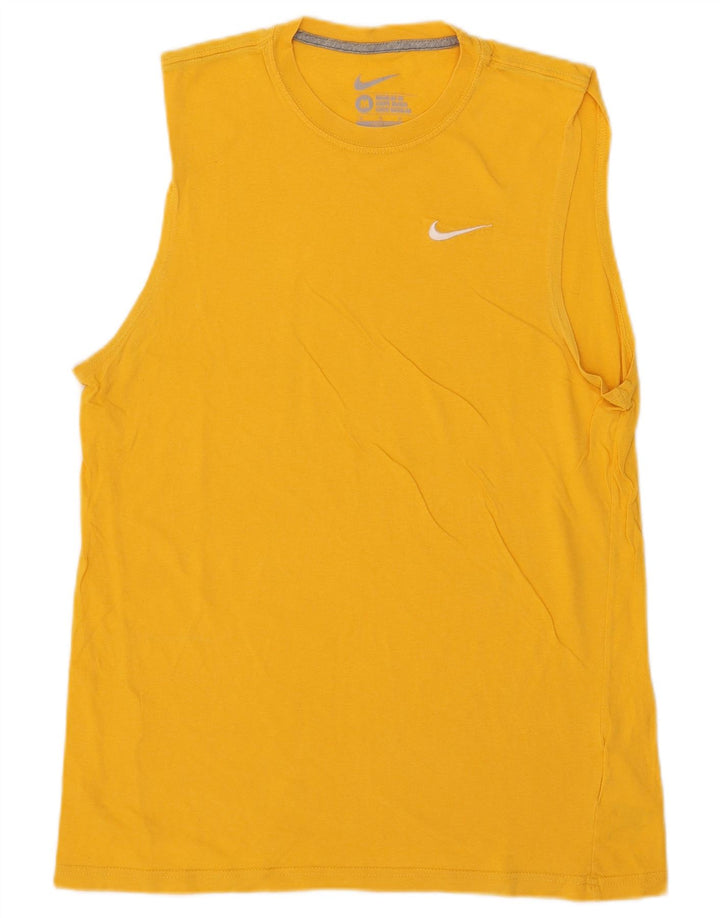 Nike Mens Regular Fit Vest Top Medium Yellow Cotton