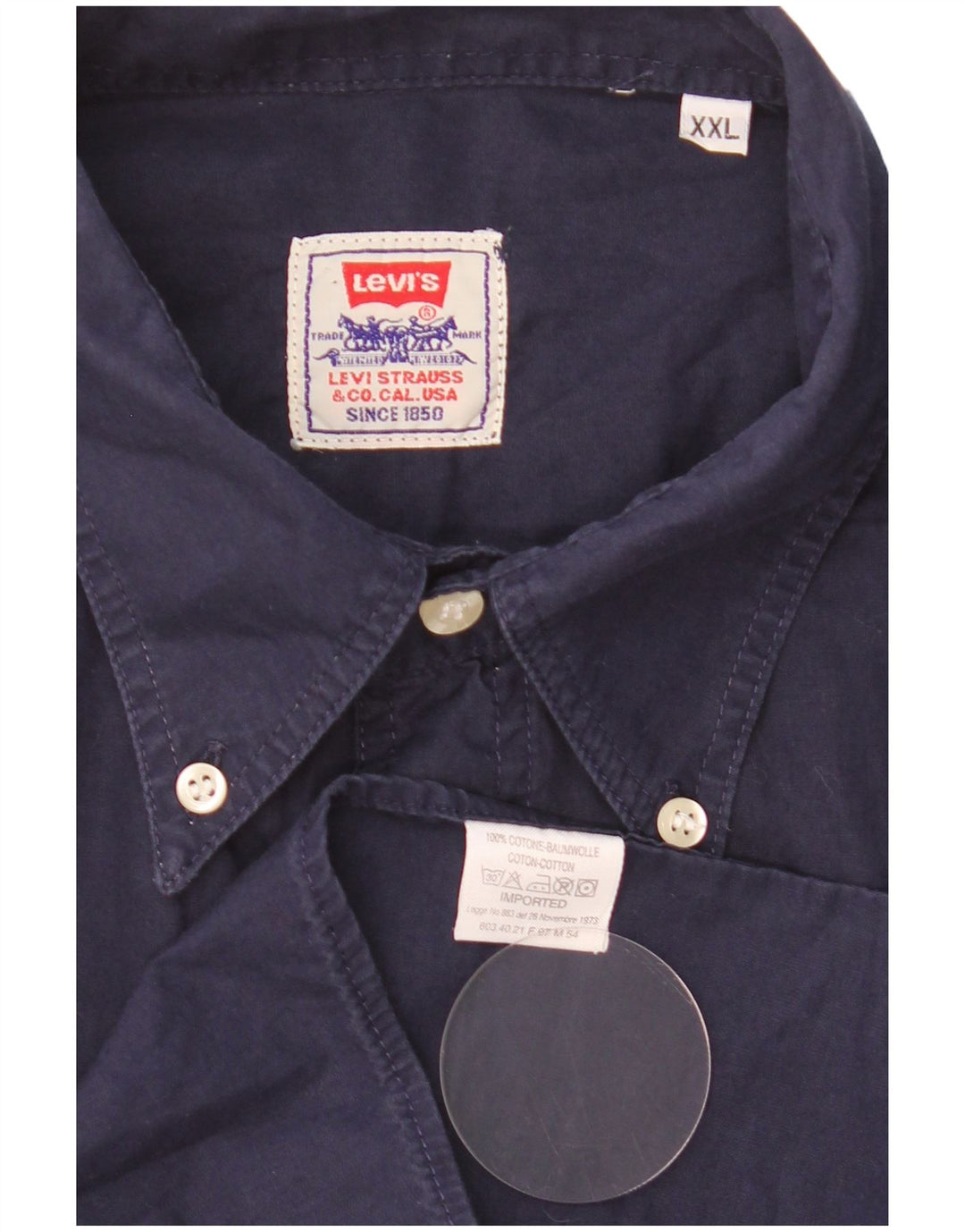 Levi's Mens Shirt 2XL Navy Blue Cotton