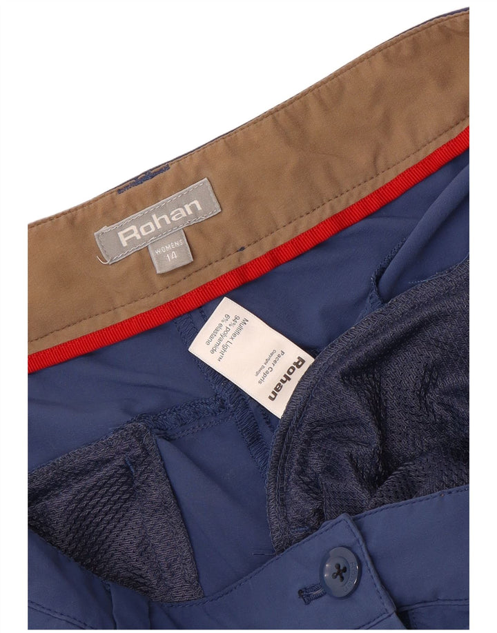 Rohan Womens Cargo Capri Trousers UK 14 Large W36 L22 Blue Polyamide