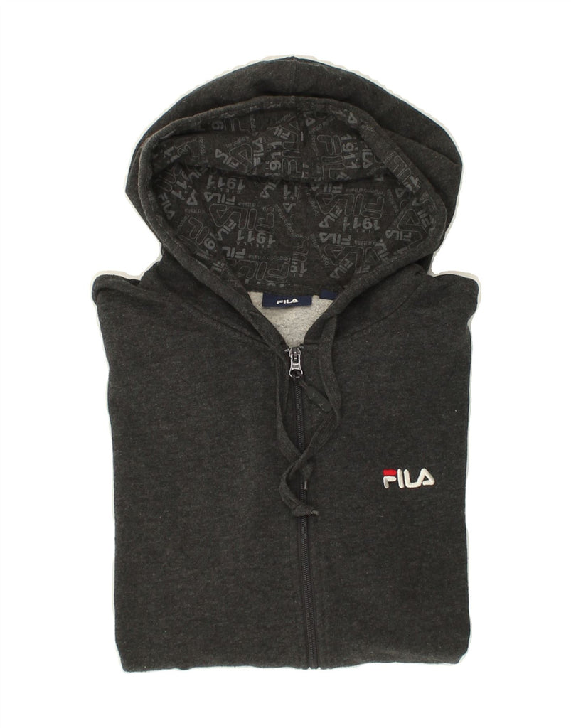 FILA Mens Zip Hoodie Sweater Large Grey Cotton | Vintage Fila | Thrift | Second-Hand Fila | Used Clothing | Messina Hembry 