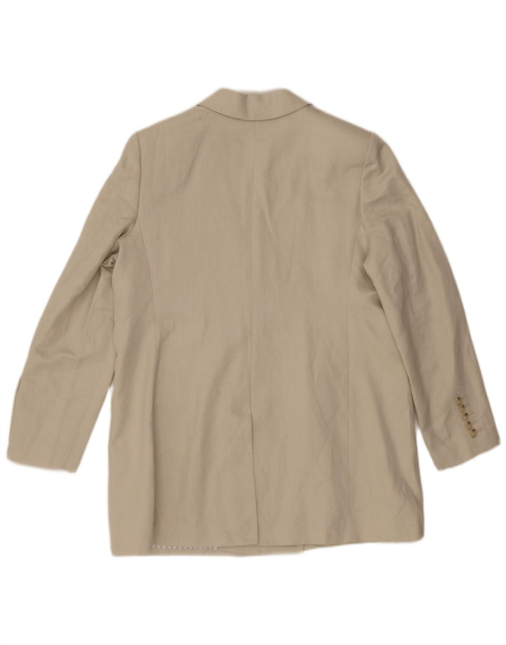 Marks & Spencer Womens Double Breasted Blazer Jacket UK 16 Large Beige