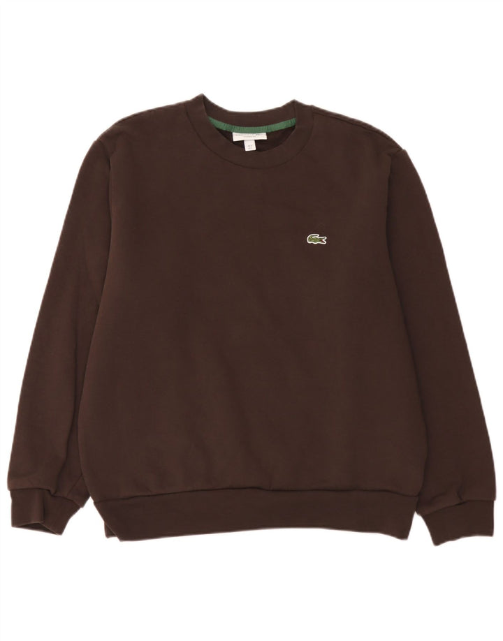 Lacoste Mens Classic Fit Sweatshirt Jumper Size 5 Large Brown Cotton