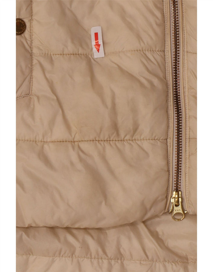 Barbour Womens Hooded Padded Coat UK 10 Small Beige Polyamide