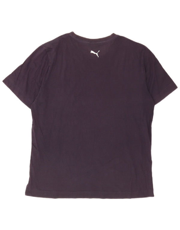Puma Mens Graphic T-Shirt Top Large Navy Blue