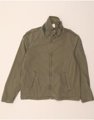 MURPHY & NYE Mens Bomber Jacket UK 44 2XL Khaki Cotton