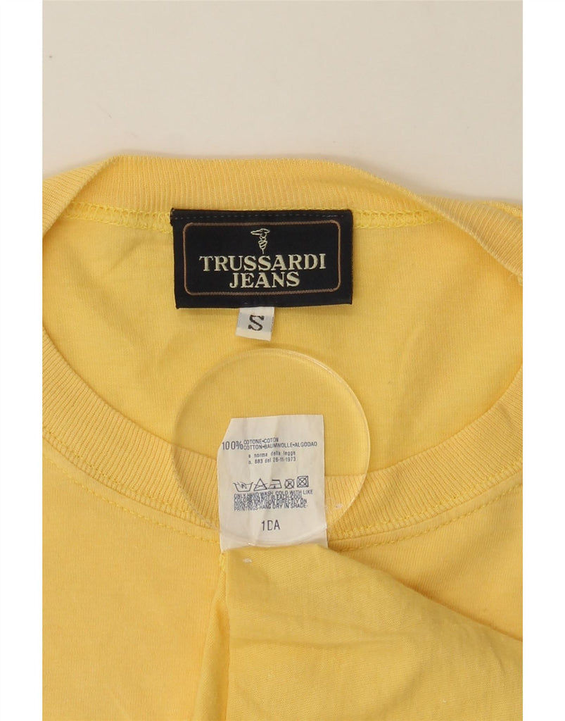 TRUSSARDI JEANS Mens T-Shirt Top Small Yellow Cotton Vintage Trussardi Jeans and Second-Hand Trussardi Jeans from Messina Hembry 