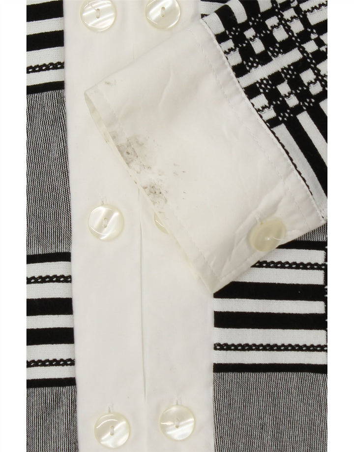 NARACAMICIE Womens Double Breasted Shirt Blouse UK 14 Medium Grey Check