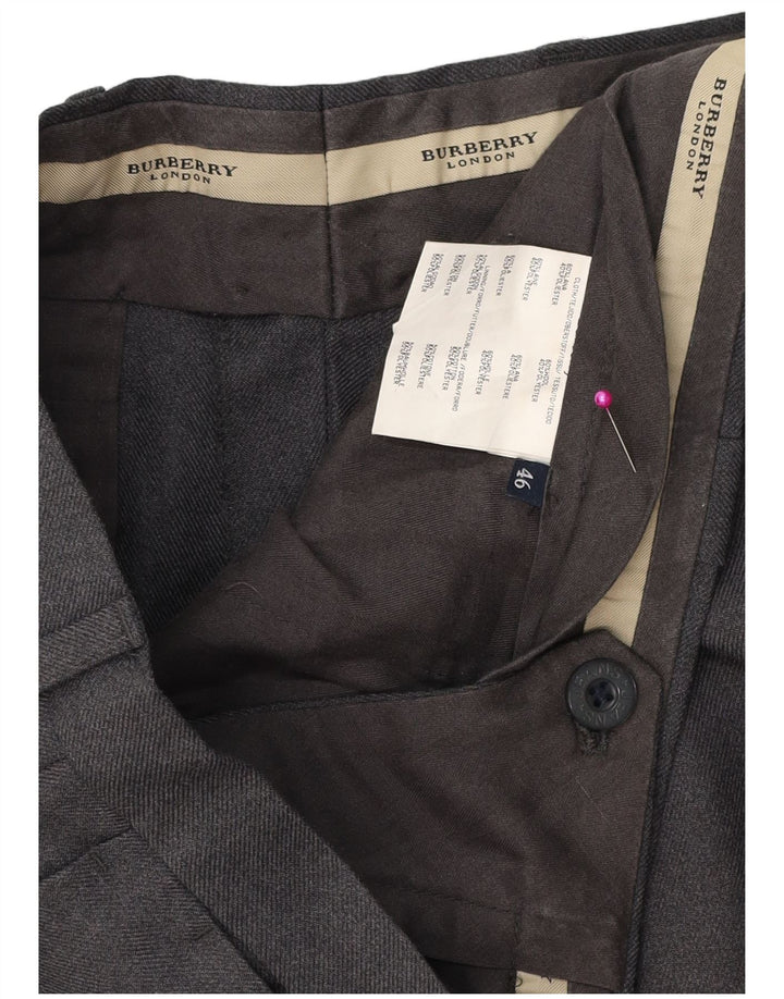 Burberry Mens Pegged Suit Trousers IT 46 Small W34 L30 Grey Polyester