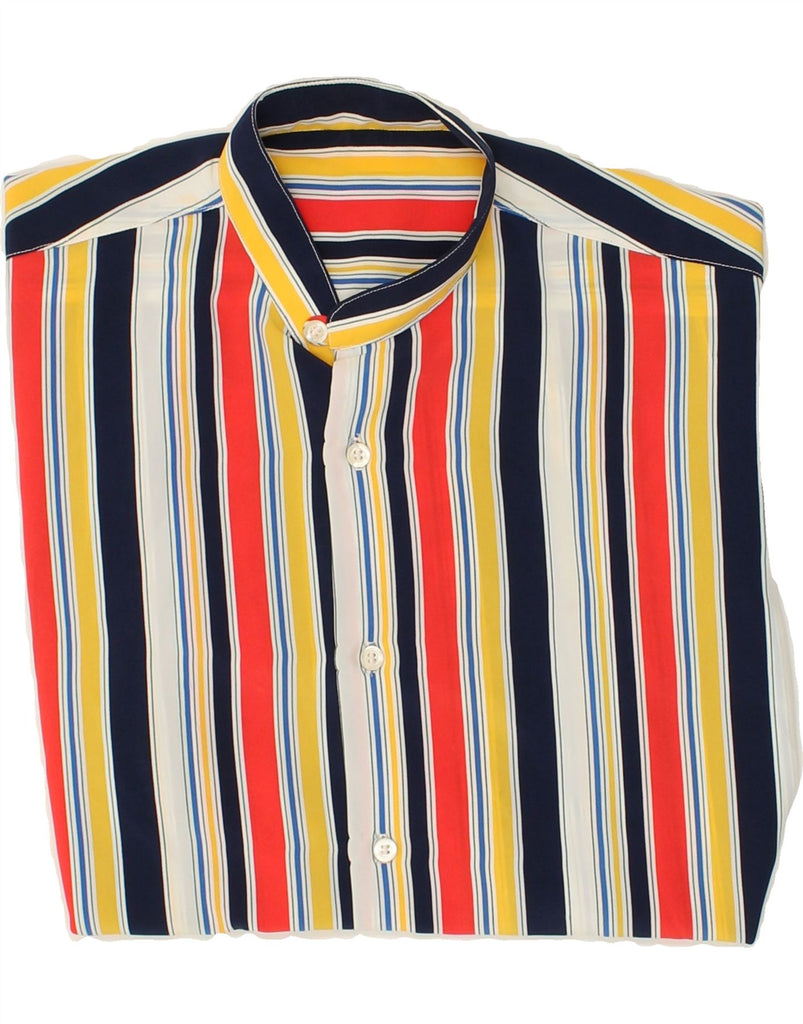 VINTAGE Mens See Through Shirt Large Multicoloured Striped | Vintage Vintage | Thrift | Second-Hand Vintage | Used Clothing | Messina Hembry 