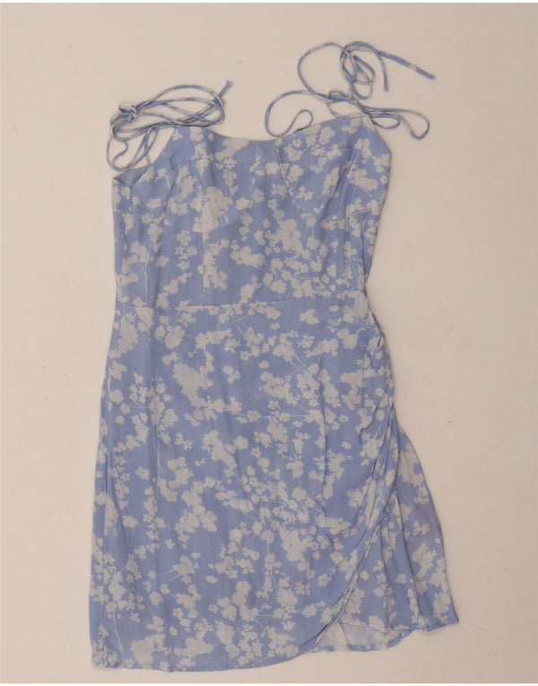 Jack Wills Womens Mini Slip Dress UK 12 Medium Blue Floral Viscose