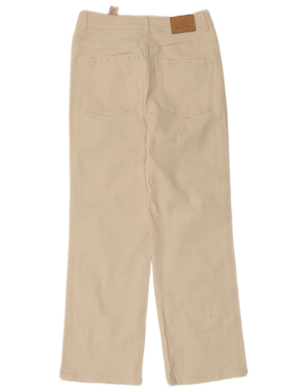 Massimo Dutti Womens Straight Casual Trousers EU 34 2XS W24 L26 Beige