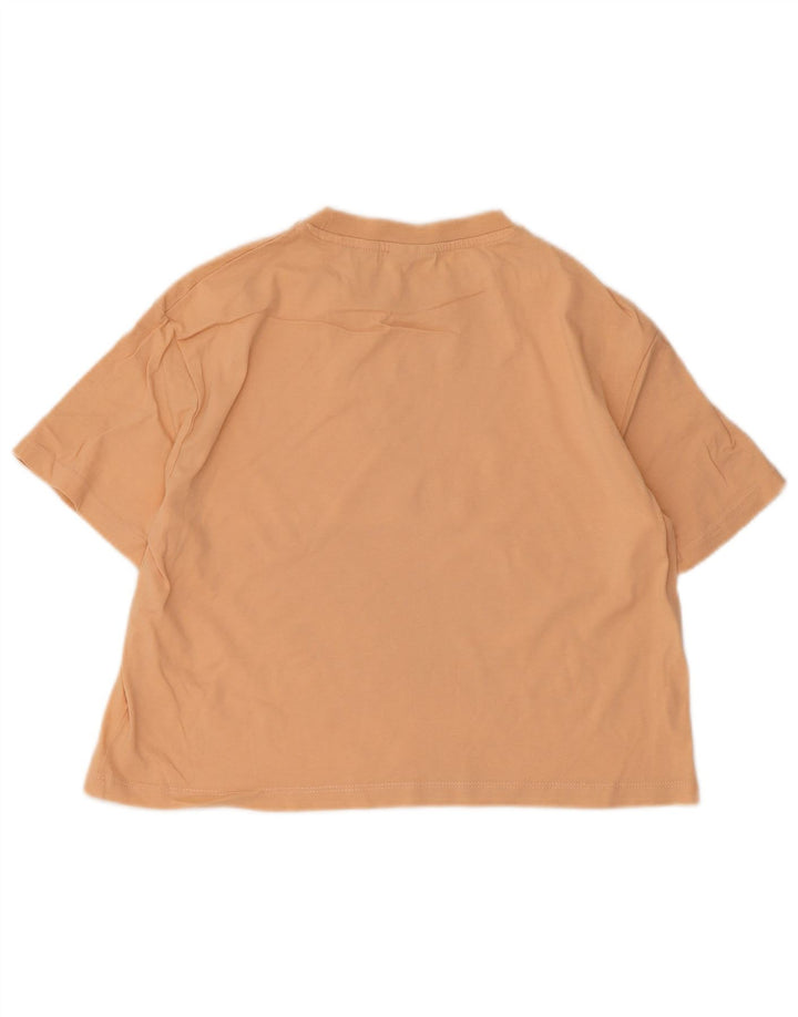 Guess Womens Crop Graphic T-Shirt Top UK 12 Medium Orange