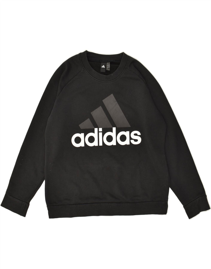 ADIDAS Womens Graphic Sweatshirt Jumper UK 20/22 XL Black Cotton | Vintage Adidas | Thrift | Second-Hand Adidas | Used Clothing | Messina Hembry 