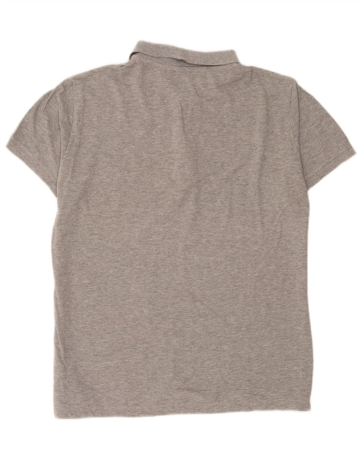 Diesel Mens Graphic Polo Shirt Medium Grey Flecked Cotton