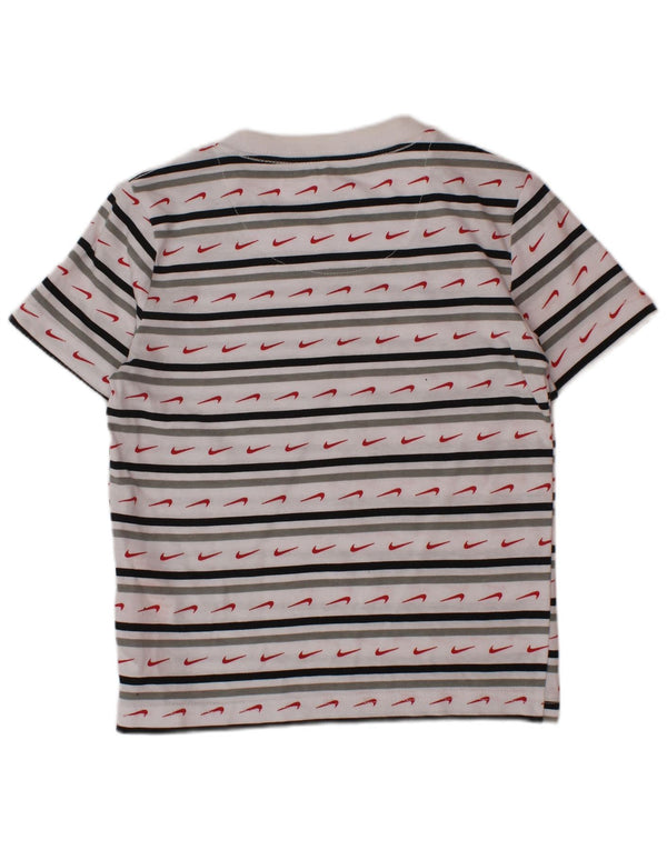 Nike Boys Graphic T-Shirt Top 3-4 Years XS White Striped Cotton