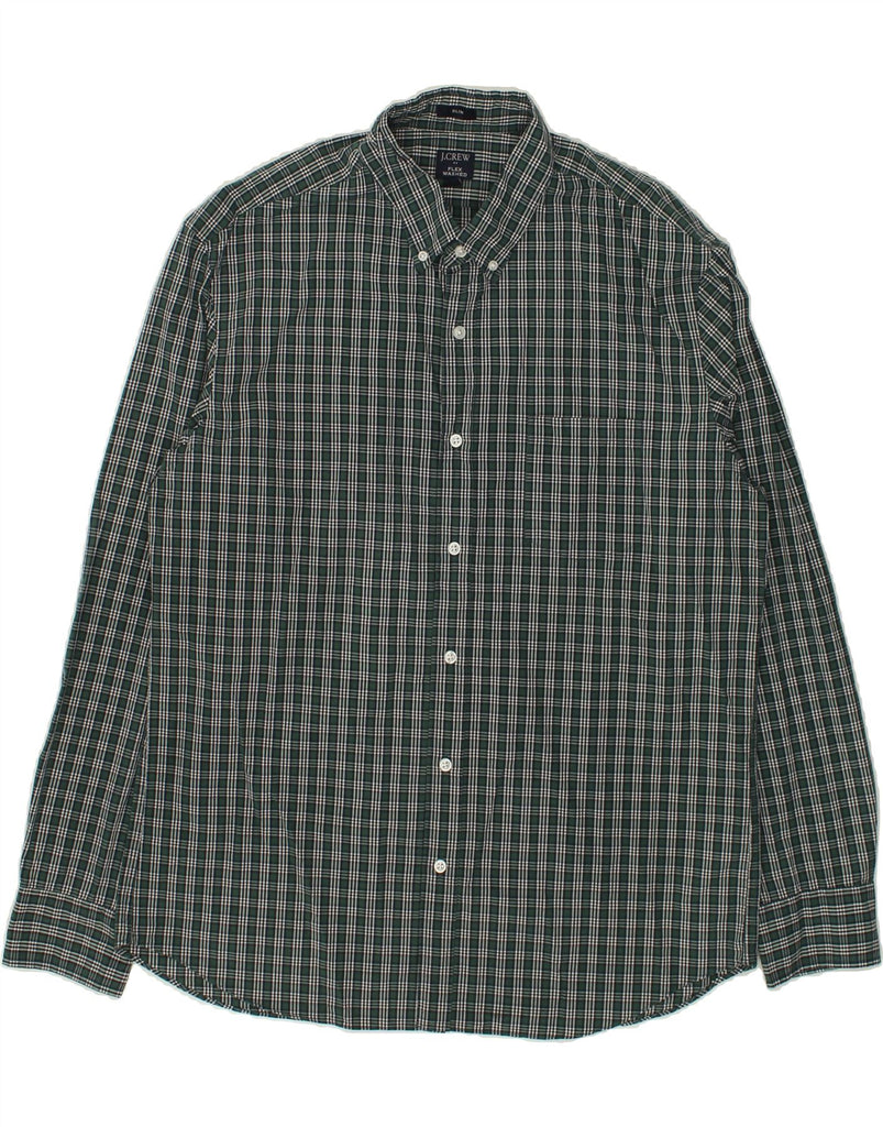 J. CREW Mens Slim Shirt XL Green Check Cotton | Vintage J. Crew | Thrift | Second-Hand J. Crew | Used Clothing | Messina Hembry 