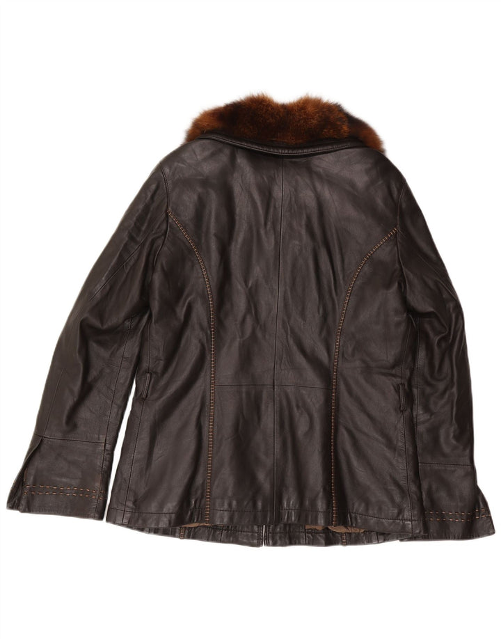 Mabrun Womens Leather Jacket IT 48 XL Black Leather