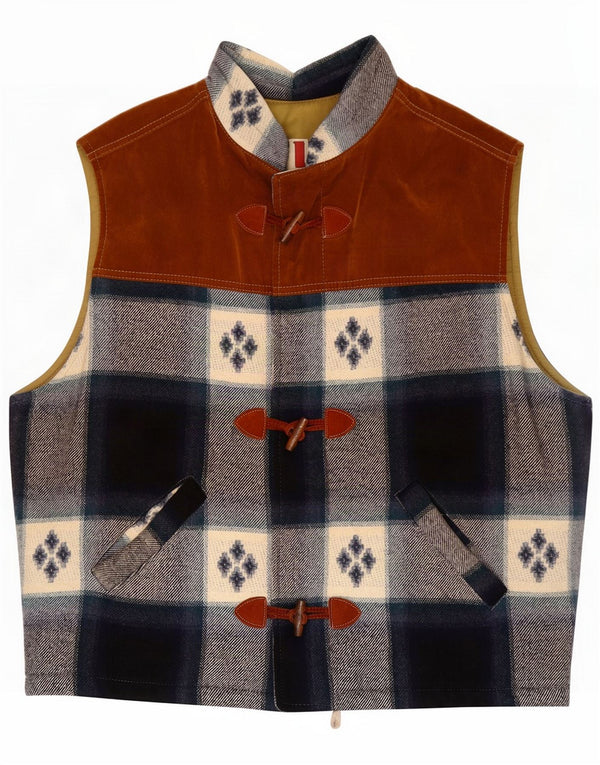 Vintage Mens Gilet UK 42 XL Multicoloured Check